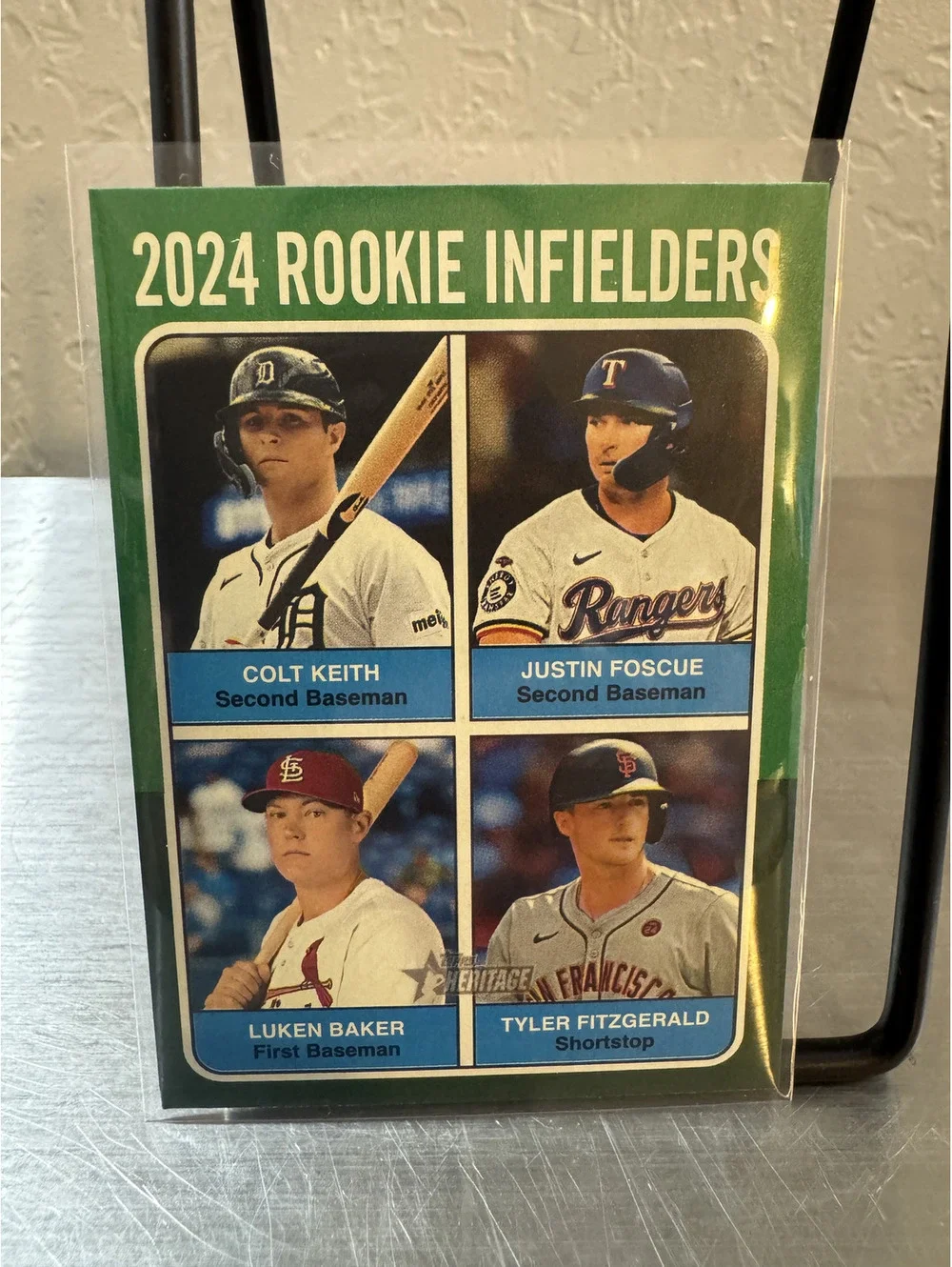 2024 Topps Heritage Rookie Infielders Baseball Card #623 Colt Keith, Justin Fosc